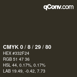 Color code: CMYK 0 / 8 / 29 / 80 | qconv.com