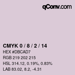 カラーコード: CMYK 0 / 8 / 2 / 14 | qconv.com