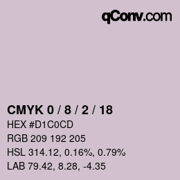 颜色代码: CMYK 0 / 8 / 2 / 18 | qconv.com