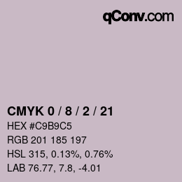 Color code: CMYK 0 / 8 / 2 / 21 | qconv.com