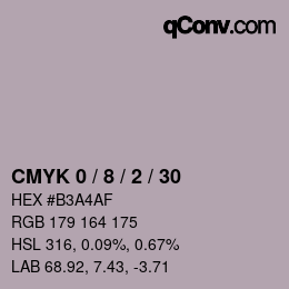 カラーコード: CMYK 0 / 8 / 2 / 30 | qconv.com