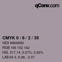 Código de color: CMYK 0 / 8 / 2 / 35 | qconv.com