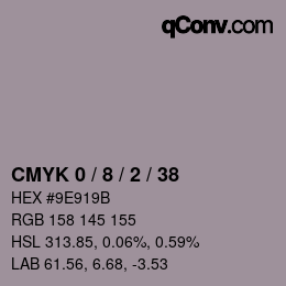 Color code: CMYK 0 / 8 / 2 / 38 | qconv.com