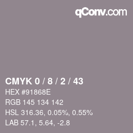 Color code: CMYK 0 / 8 / 2 / 43 | qconv.com