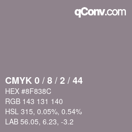 Color code: CMYK 0 / 8 / 2 / 44 | qconv.com