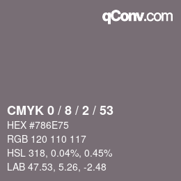 Color code: CMYK 0 / 8 / 2 / 53 | qconv.com