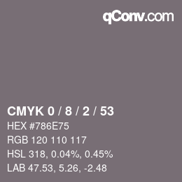 Color code: CMYK 0 / 8 / 2 / 53 | qconv.com