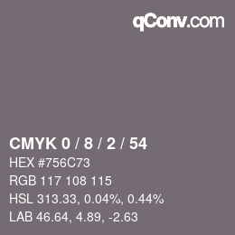 Color code: CMYK 0 / 8 / 2 / 54 | qconv.com