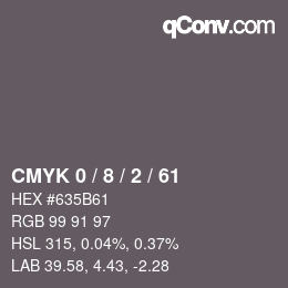 Color code: CMYK 0 / 8 / 2 / 61 | qconv.com