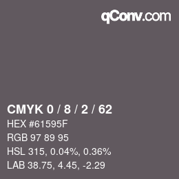 Color code: CMYK 0 / 8 / 2 / 62 | qconv.com