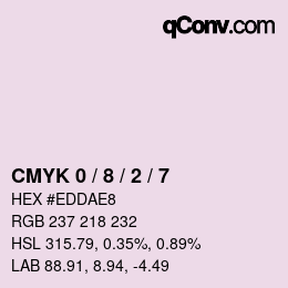 Code couleur: CMYK 0 / 8 / 2 / 7 | qconv.com