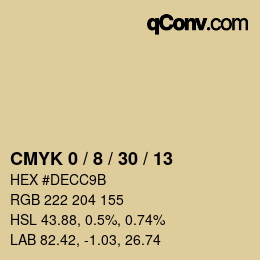 颜色代码: CMYK 0 / 8 / 30 / 13 | qconv.com
