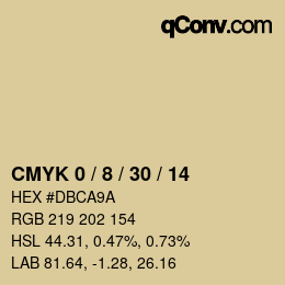 カラーコード: CMYK 0 / 8 / 30 / 14 | qconv.com