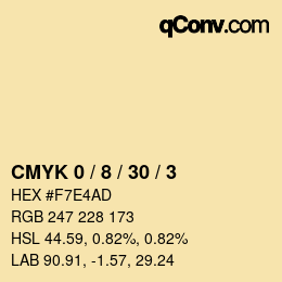 颜色代码: CMYK 0 / 8 / 30 / 3 | qconv.com