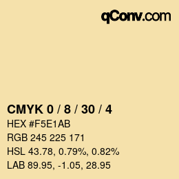 颜色代码: CMYK 0 / 8 / 30 / 4 | qconv.com