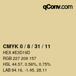 カラーコード: CMYK 0 / 8 / 31 / 11 | qconv.com