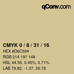 Color code: CMYK 0 / 8 / 31 / 16 | qconv.com