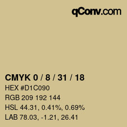 颜色代码: CMYK 0 / 8 / 31 / 18 | qconv.com