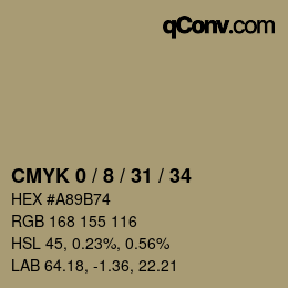 カラーコード: CMYK 0 / 8 / 31 / 34 | qconv.com