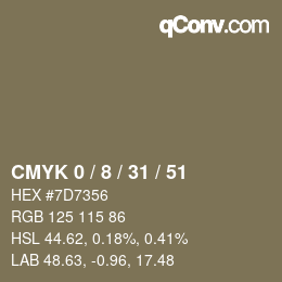 Color code: CMYK 0 / 8 / 31 / 51 | qconv.com