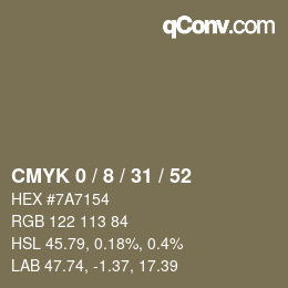 Color code: CMYK 0 / 8 / 31 / 52 | qconv.com