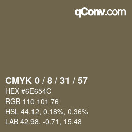 Color code: CMYK 0 / 8 / 31 / 57 | qconv.com