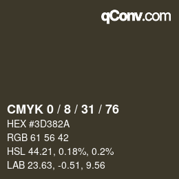 Color code: CMYK 0 / 8 / 31 / 76 | qconv.com