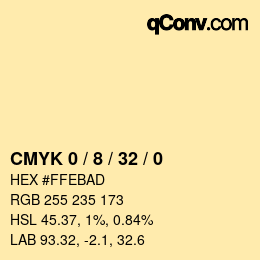 Código de color: CMYK 0 / 8 / 32 / 0 | qconv.com