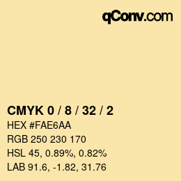 Farbcode: CMYK 0 / 8 / 32 / 2 | qconv.com