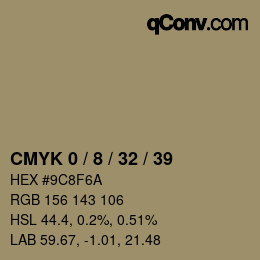 Color code: CMYK 0 / 8 / 32 / 39 | qconv.com