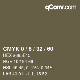 Farbcode: CMYK 0 / 8 / 32 / 60 | qconv.com