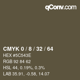 Color code: CMYK 0 / 8 / 32 / 64 | qconv.com