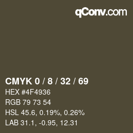 Color code: CMYK 0 / 8 / 32 / 69 | qconv.com