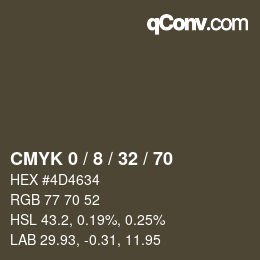 Color code: CMYK 0 / 8 / 32 / 70 | qconv.com