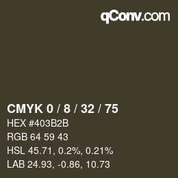 Color code: CMYK 0 / 8 / 32 / 75 | qconv.com