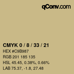 颜色代码: CMYK 0 / 8 / 33 / 21 | qconv.com