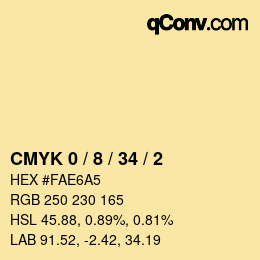Color code: CMYK 0 / 8 / 34 / 2 | qconv.com