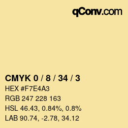 Color code: CMYK 0 / 8 / 34 / 3 | qconv.com