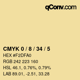 Color code: CMYK 0 / 8 / 34 / 5 | qconv.com