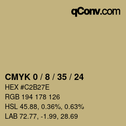 Color code: CMYK 0 / 8 / 35 / 24 | qconv.com