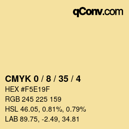 Color code: CMYK 0 / 8 / 35 / 4 | qconv.com