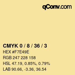 カラーコード: CMYK 0 / 8 / 36 / 3 | qconv.com