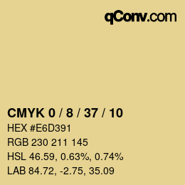 Código de color: CMYK 0 / 8 / 37 / 10 | qconv.com