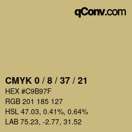 カラーコード: CMYK 0 / 8 / 37 / 21 | qconv.com