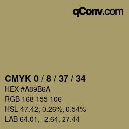 カラーコード: CMYK 0 / 8 / 37 / 34 | qconv.com