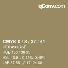 カラーコード: CMYK 0 / 8 / 37 / 41 | qconv.com