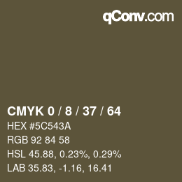カラーコード: CMYK 0 / 8 / 37 / 64 | qconv.com