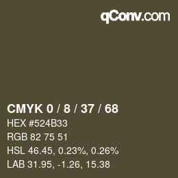 カラーコード: CMYK 0 / 8 / 37 / 68 | qconv.com