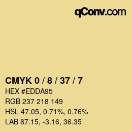 Color code: CMYK 0 / 8 / 37 / 7 | qconv.com