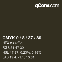 カラーコード: CMYK 0 / 8 / 37 / 80 | qconv.com